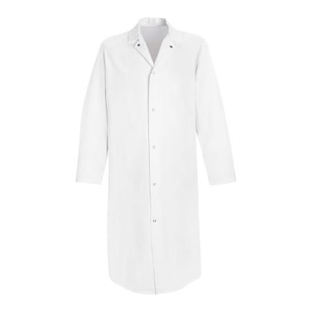 Vf Imagewear Red Kap Gripper-Front Butcher Frock W/o Pockets, White, Polyester/Cotton Twill, 2XL 4006WHRGXXL